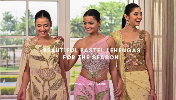 Beautiful pastel lehengas for the season.