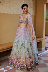 Raga Lehenga Set highlighting its detailed craftsmanship and flowing design.