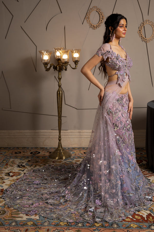 Moledro’s Skye Lehenga Set, capturing whimsical elegance and modern Indian design.