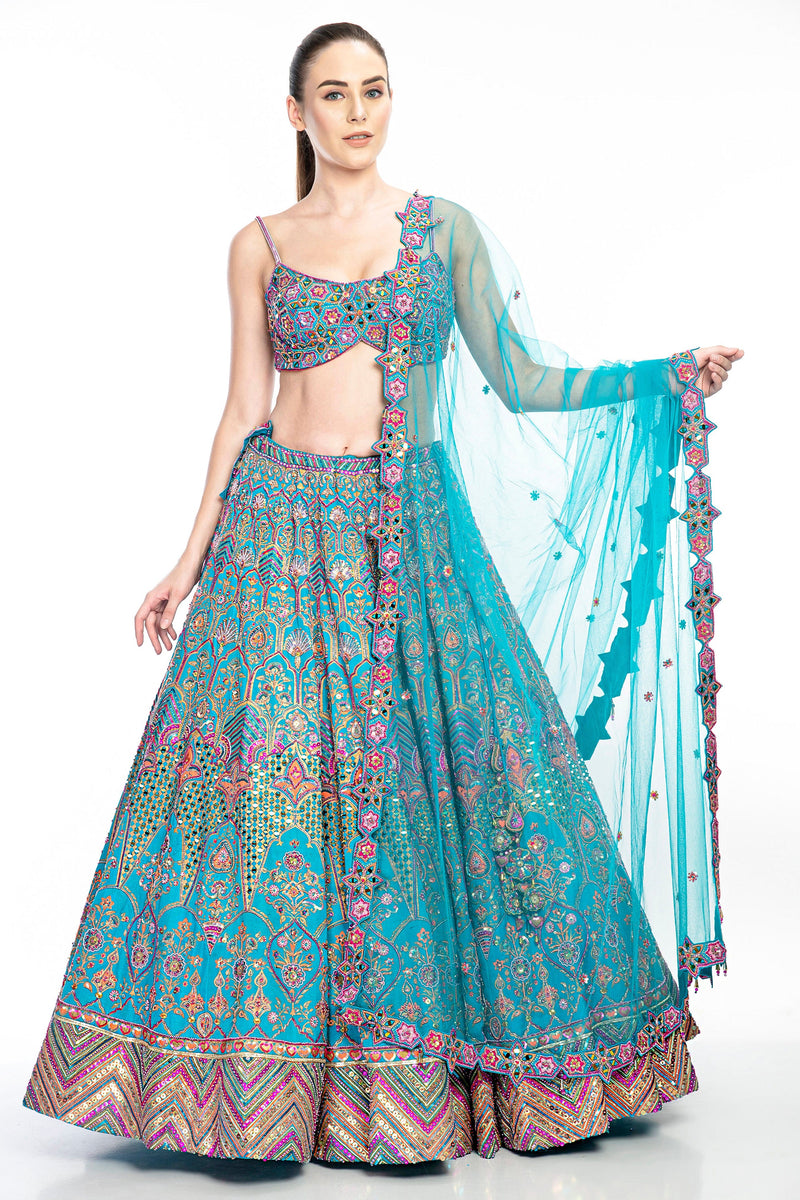 Beautiful Banarasi Silk Lehenga-Choli with beautiful dupatta. | Half saree  designs, Half saree lehenga, Lehenga saree design