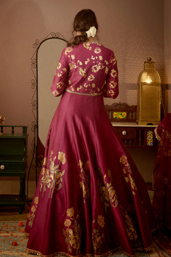 Pink Designer Embroidered Satin Silk Anarkali Gown | Anarkali gown, Anarkali  dress, Silk anarkali gown